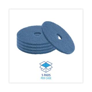 Boardwalk Scrubbing Floor Pads 17 in. Dia Blue (5-Carton) BWK4017BLU