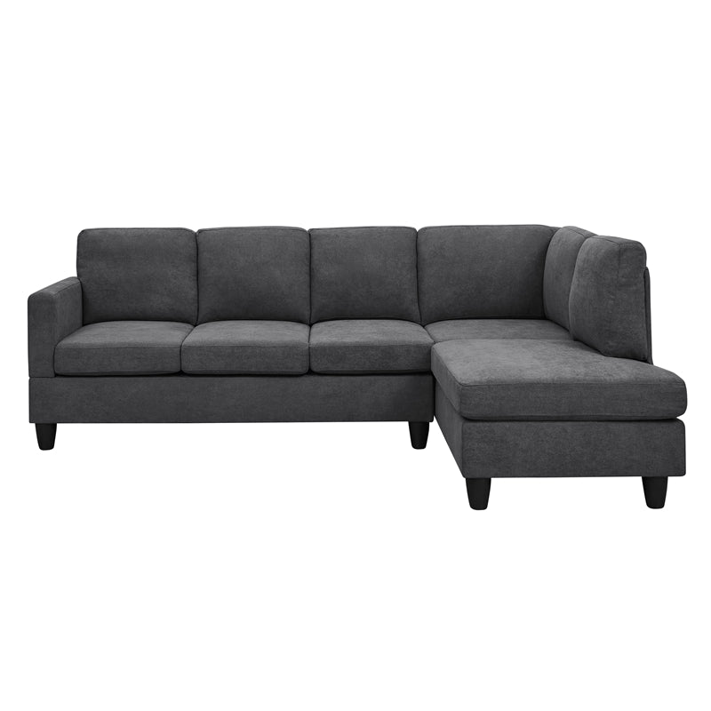 Trent Home Polyester Fabric 95.25 Wide Sofa & Chaise in Dark Gray