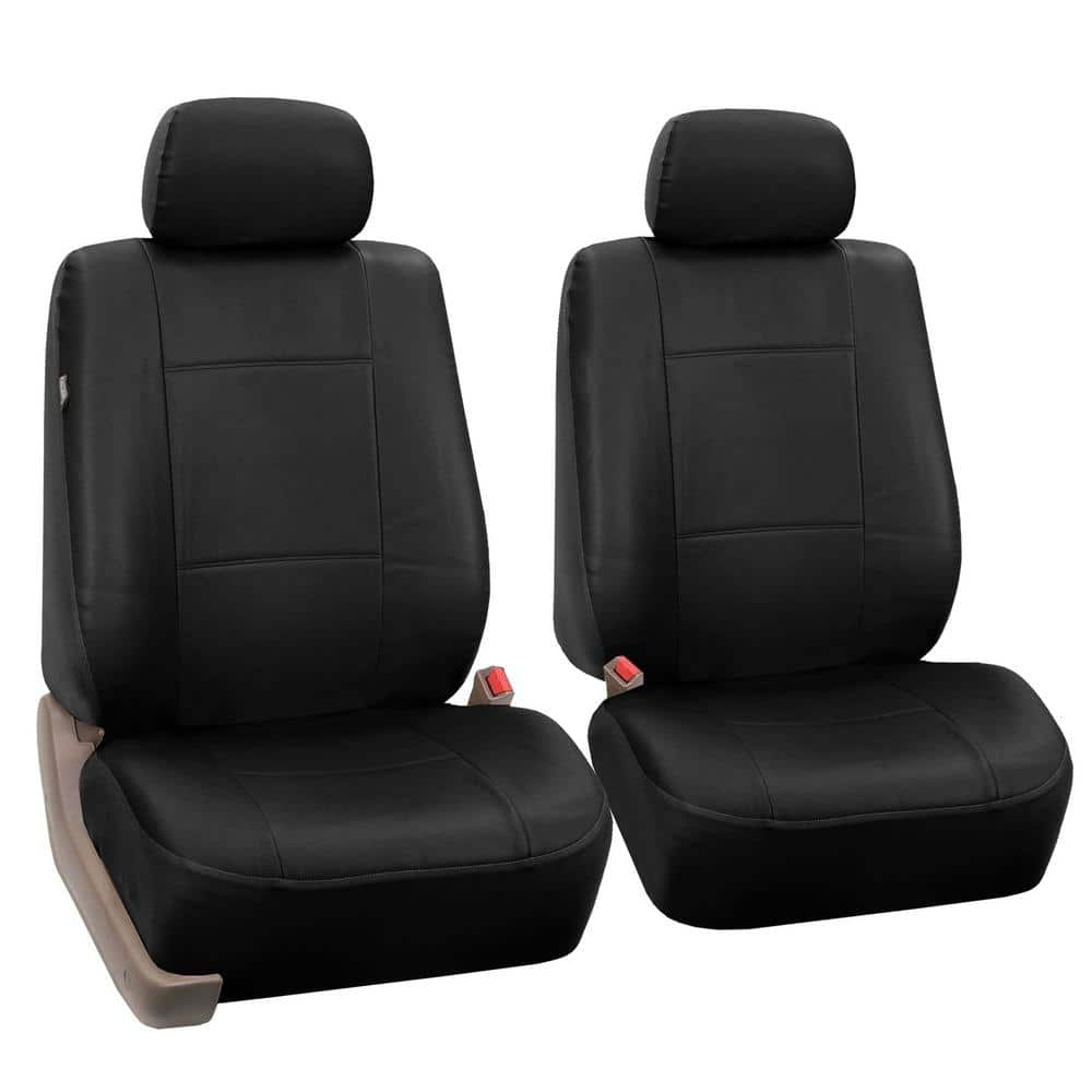 FH Group Premium PU Leather 47 in. x 23 in. x 1 in. Full Set Seat Covers DMPU002BLACK115