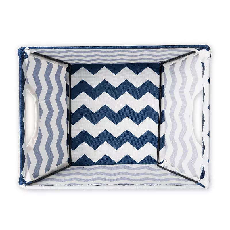 12 Trapezoid Polyester Storage Bin with Chevron Design