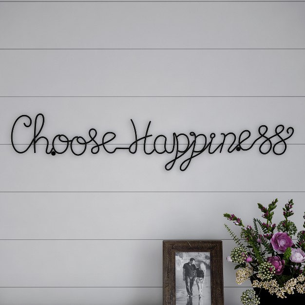 Metal Cutout Choose Happiness Cursive Cutout Sign 3d Word Art Home Accent Decor perfect For Modern Rustic Or Vintage Style By Hastings Home