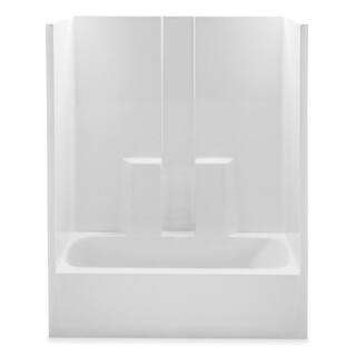 Aquatic Everyday 60 in. x 32 in. x 78.3 in. 1-Piece Bath and Shower Kit with Left Drain in White 2603SGTL-WHHD