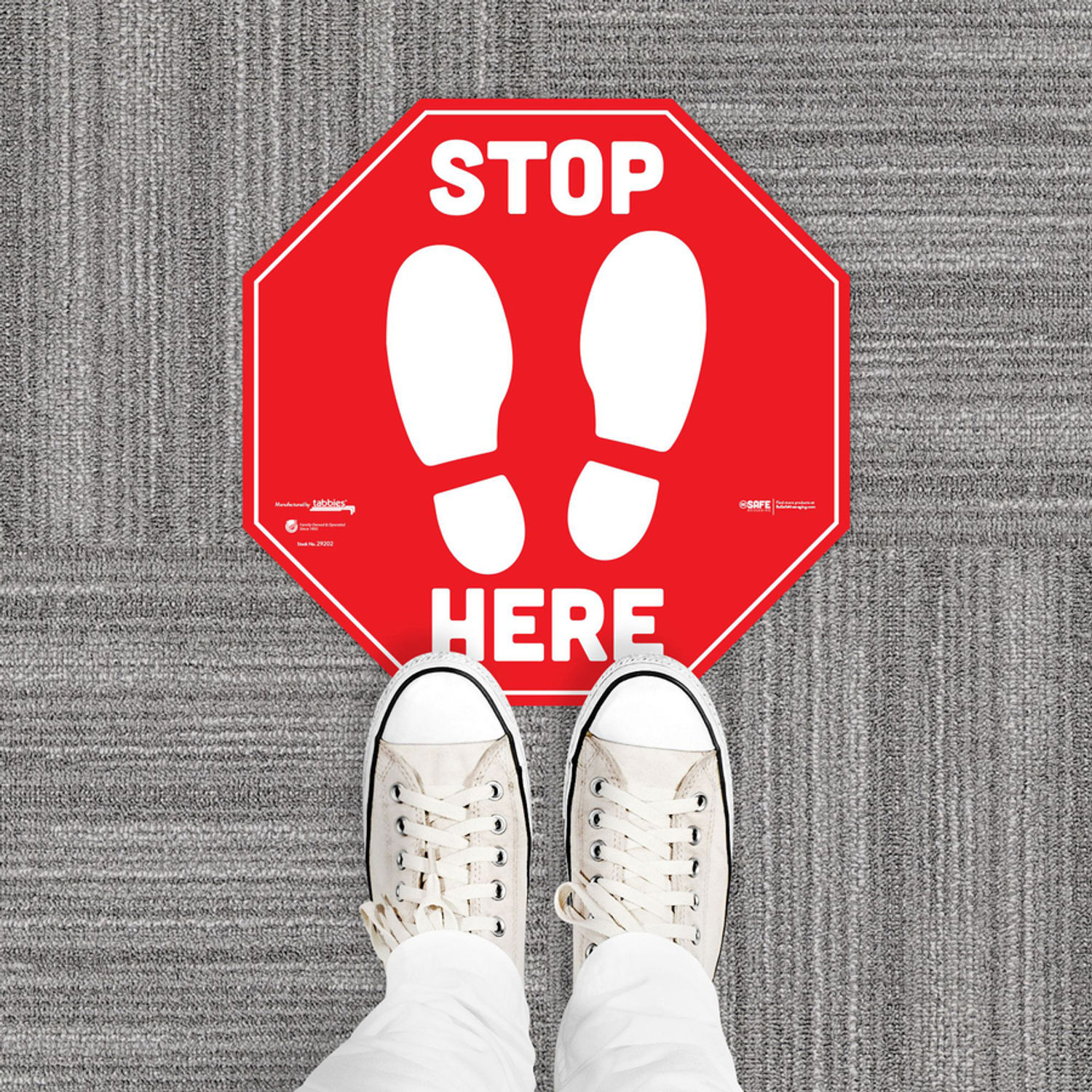 BeSafe STOP HERE Messaging Carpet Decals by TABBIES TAB29202