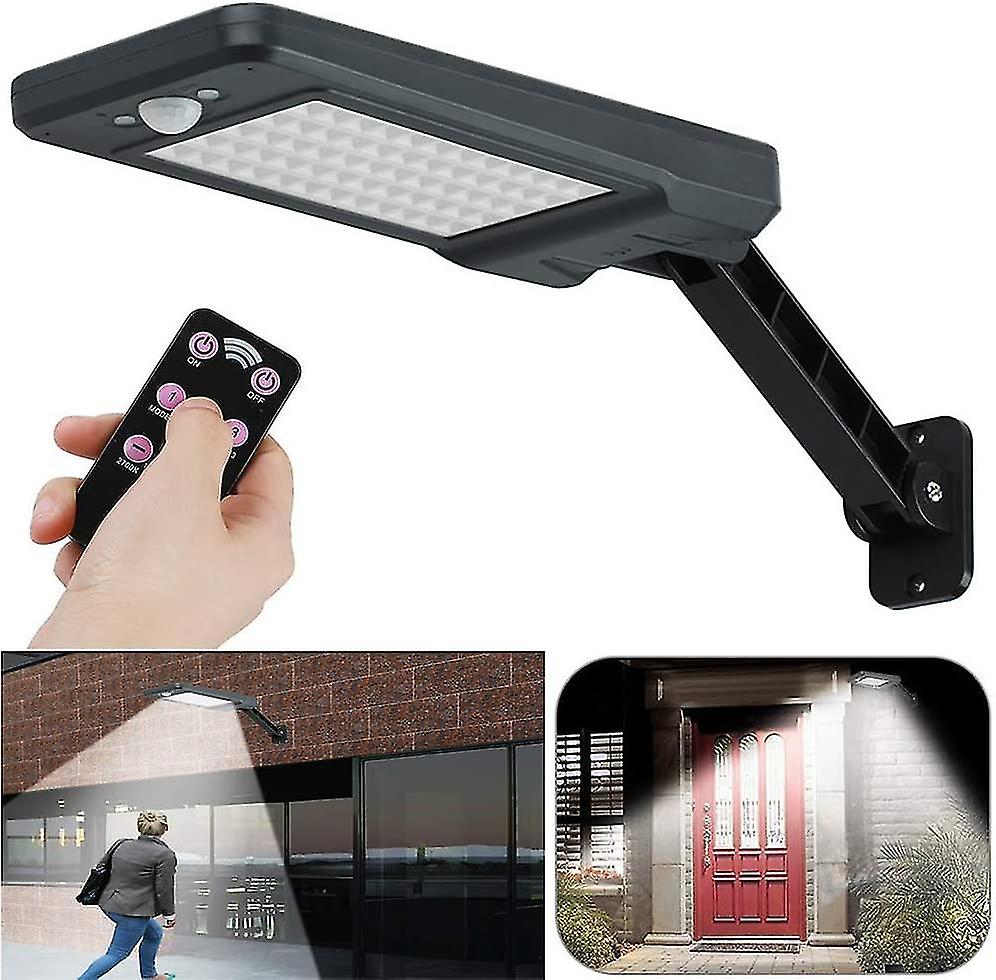 60 Led 6w Solar Ip65 Outdoor ，adjable D And Remote ，3 Modes 180mot Sensing