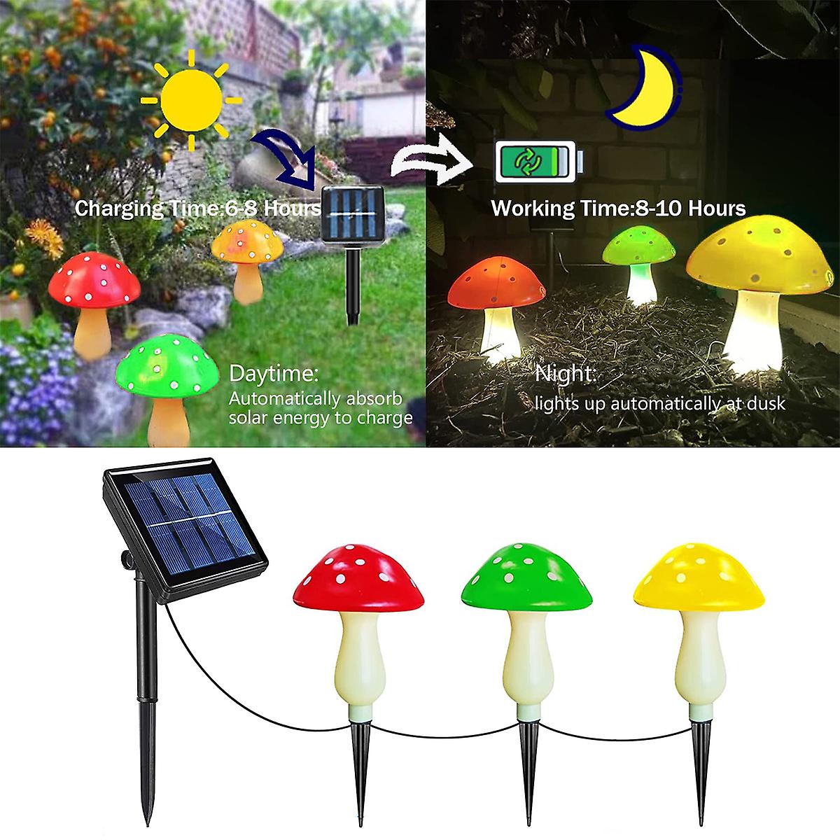 4.5m Mushroom Solar Light Ip65 Waterproof Fairy Light String Outdoor Garden Lawn Light Decor Solar String Light For Patio Path