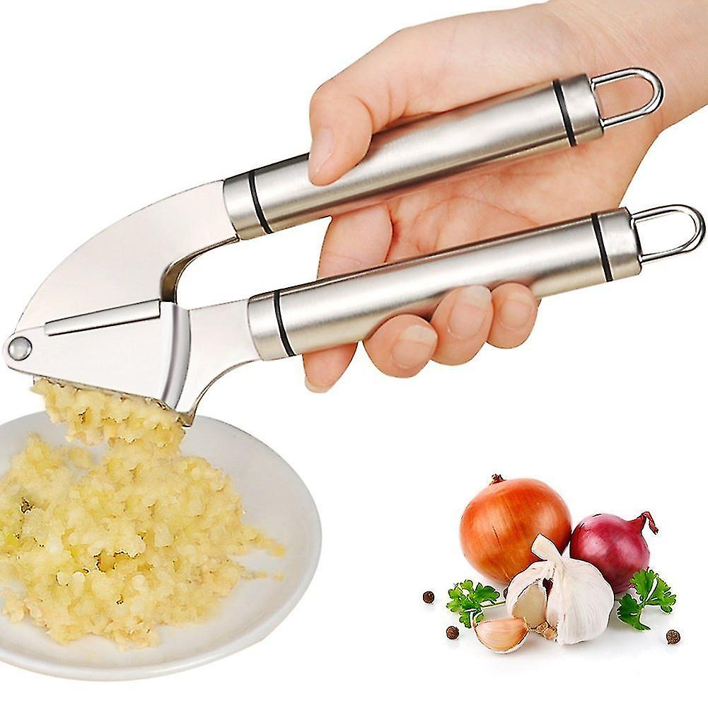 Garlic Press With Silic R Er And Cleaning Brush， Easy Squeeze