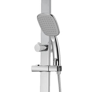 PULSE Showerspas Monte Carlo 6-Spray Patterns with 1.8 GPM 11.5 in. Wall Mounted Dual Shower Heads in Brushed Nickel 7004-BN-1.8GPM