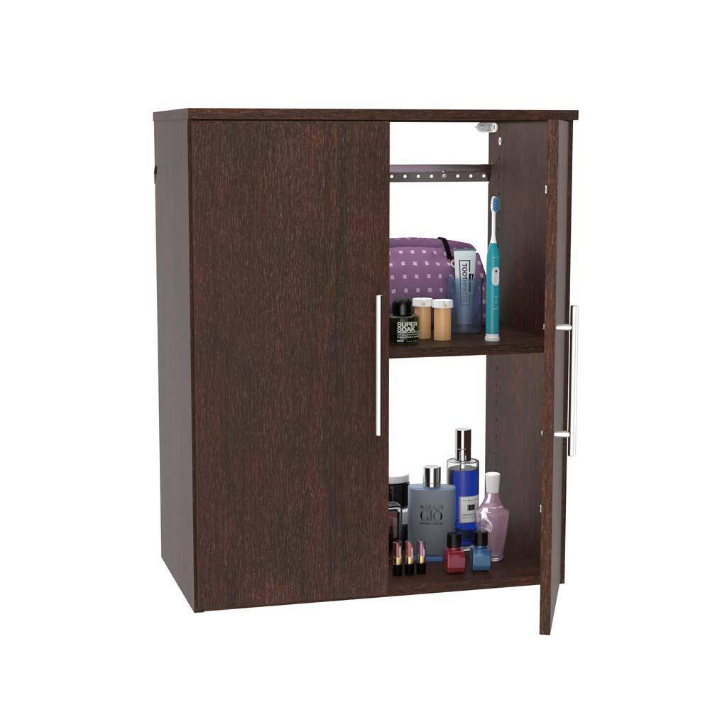 ClosetMaid Style+ 14.59 in. D x 25.12 in. W x 31.28 in. H Chocolate Laundry Room Floating Cabinet Kit with Modern Doors 10000-02194