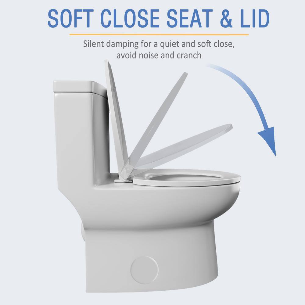 INSTER 1-piece 1.11.6 GPF Dual Flush Compact Elongated Toilet in White Include Seat HDDZYNTL0004