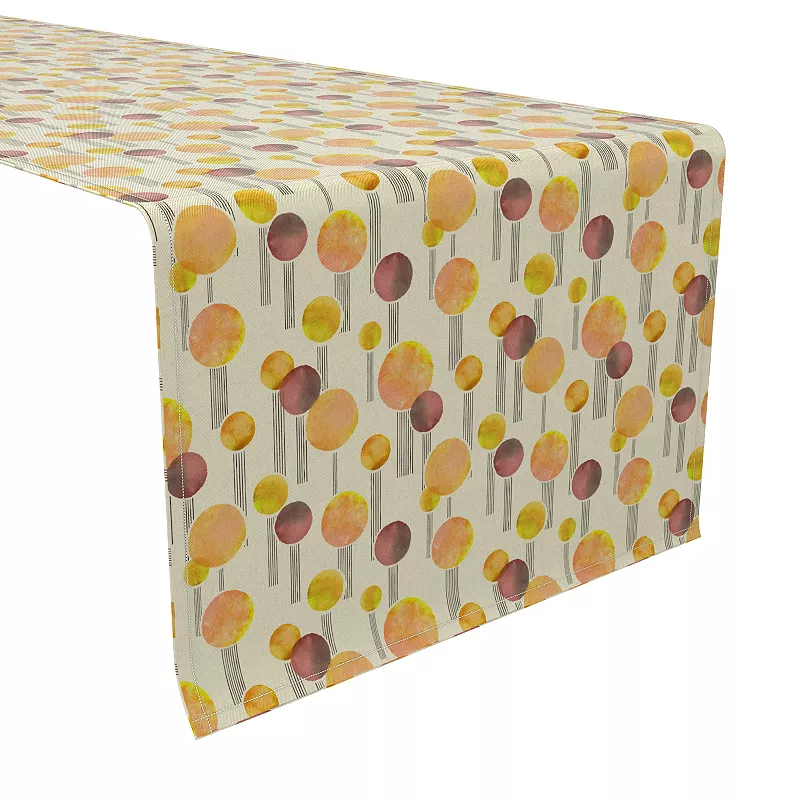 Table Runner， 100% Cotton， 16x90， Abstract Spots Pattern