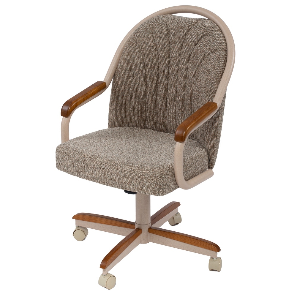 Casual Dining Cushion Swivel and Tilt Rolling Caster Chair