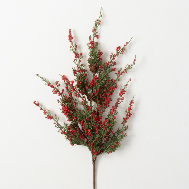 Artificial Cedar Berry Stem Multicolor 27.5