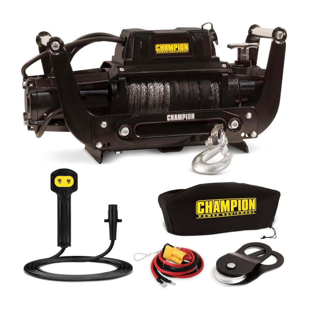 Champion 12，000-lb. Truck/SUV Synthetic Rope Winch Kit with Speed Mount ;