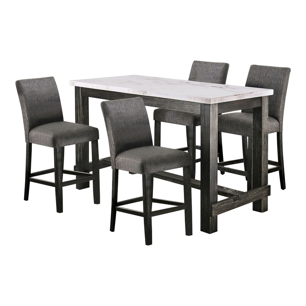 Shap Rustic Solid Wood 5 Piece Counter Height Dining Set by Furniture of America