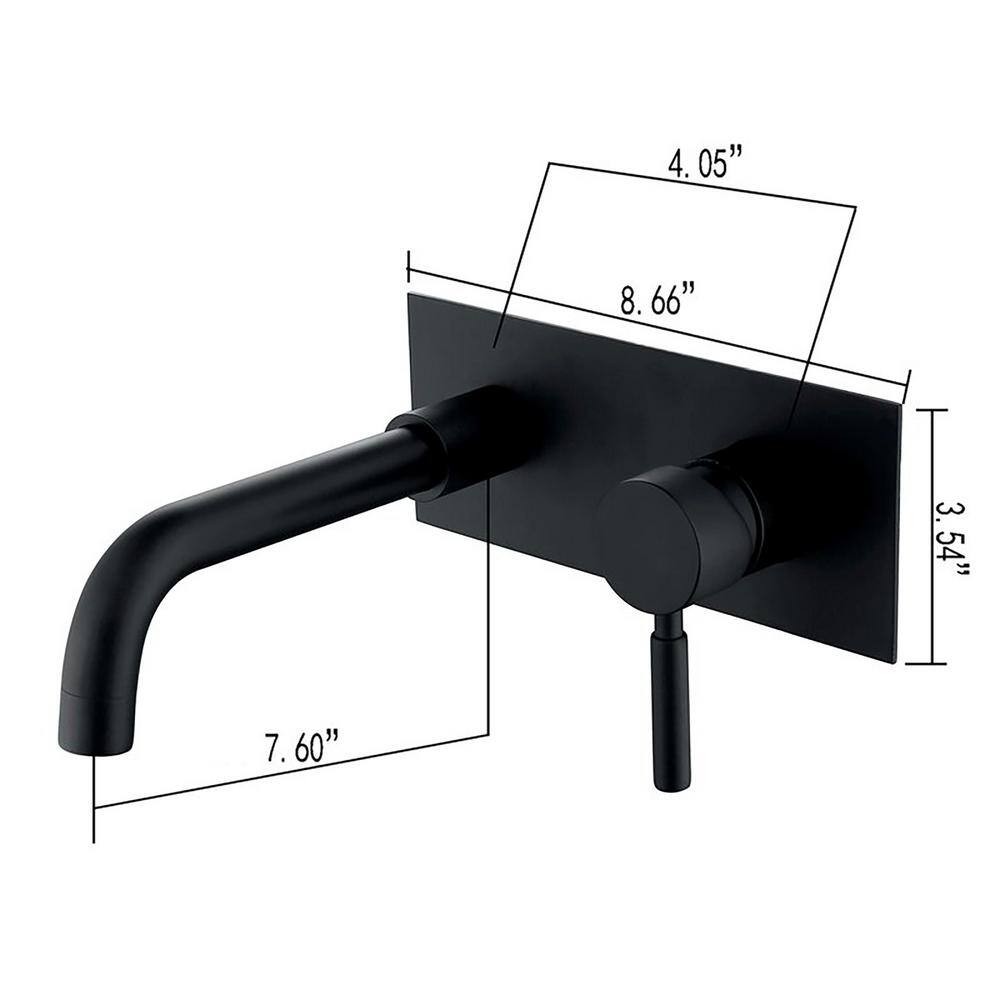 FORCLOVER Single-Handle Wall Mounted Faucet with Swivel Spout in Matte Black GeYSWNK09