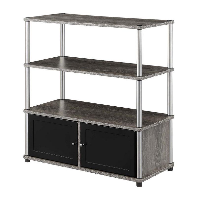 Convenience Concepts Designs2Go Highboy TV Stand with Storage Cabinets and Shelves