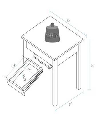 Yu Shan Kennedy End Table with Concealed Drawer Concealment Furniture