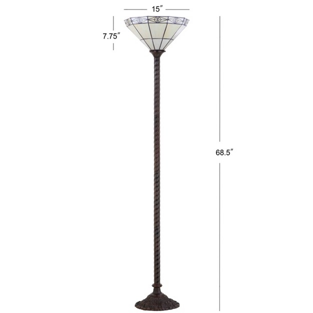 Moore  Style Torchiere Floor Lamp includes Led Light Bulb Bronze Jonathan Y