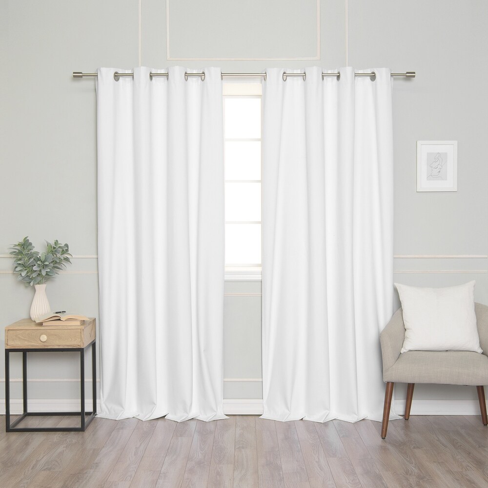 Aurora Home Linen Textured Grommet Thermal Total Blackout Curtain Pair