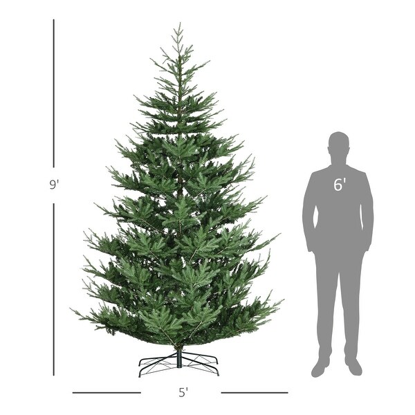 9 Foot Artificial Christmas Tree，Pine Hinged Xmas Tree