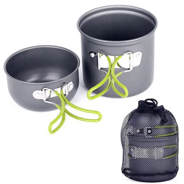 Realsin Portable Outdoor Cook set Hard Aluminium Picnic Camping Cookware Sets with Stove