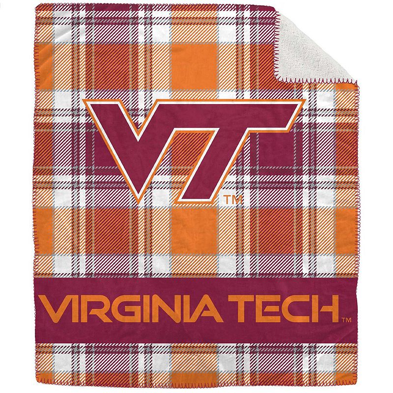 Pegasus Virginia Tech Hokies 50 x 60 Plaid Flannel Sherpa Plush Blanket