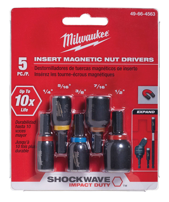 MW Shockwave 1-1/2 in. L Insert Nut Driver Set Steel 5 pc