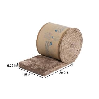 Knauf Insulation R-19 EcoRoll Kraft Faced Fiberglass Insulation Roll 6-14 in. x 15 in. x 39.16 ft. 524192