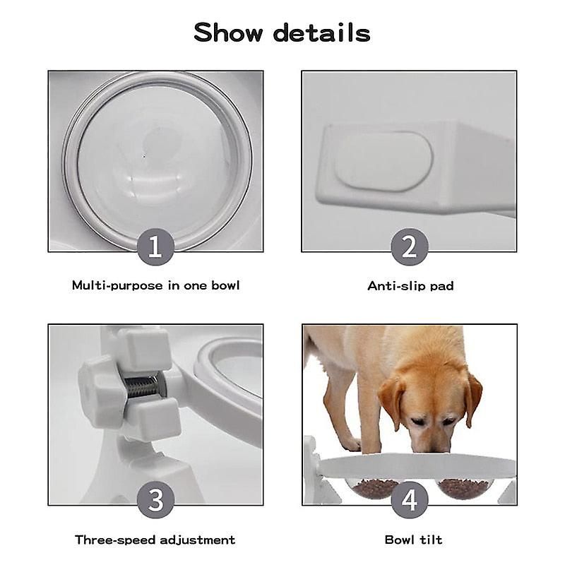 Adjustable nonslip elevated dog bowls