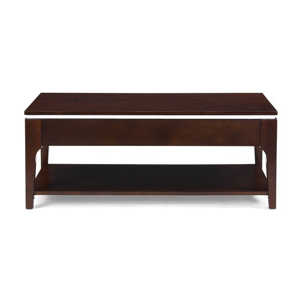 Johan Transitional Wood Rectangle Lift Top Coffee Table， Dark Walnut