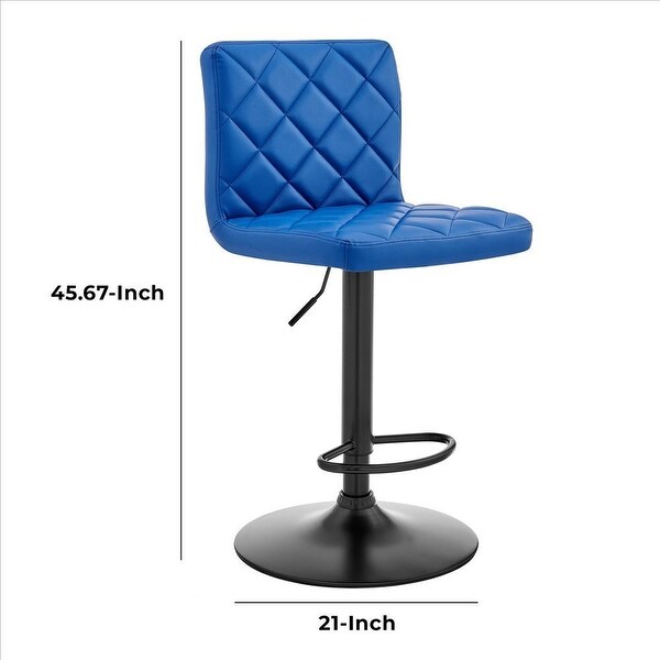 20 Inch Metal and Leatherette Swivel Bar Stool