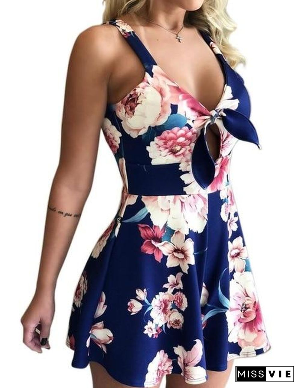 Women's Summer Print Jumpsuit Shorts Casual Loose Short Sleeve V-neck Beach Rompers Sleeveless Bodycon Sexy Party Playsuit P16427