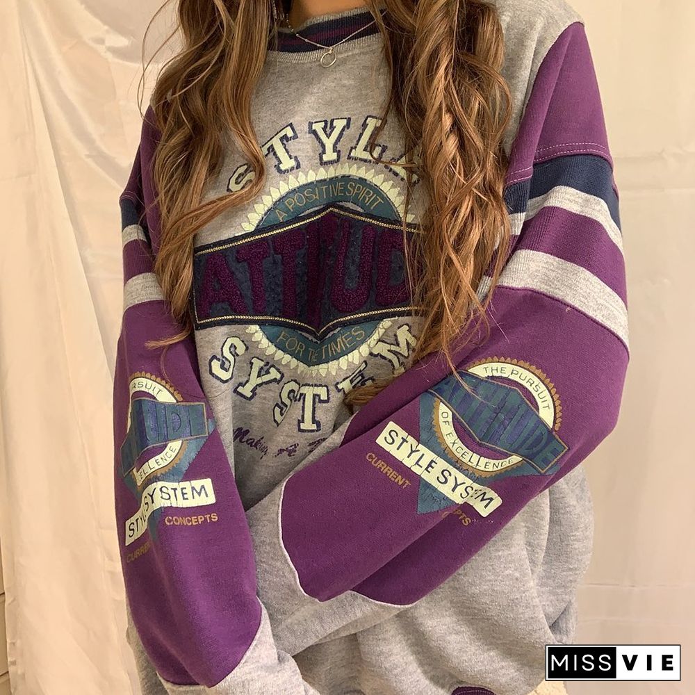 Vintage Loose Long Sleeve Sweatshirt