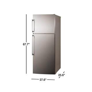 Summit Appliance 27.63 in. 12.6 cu. ft. Top Freezer Refrigerator in Stainless Steel Counter Depth FF1512SSIME