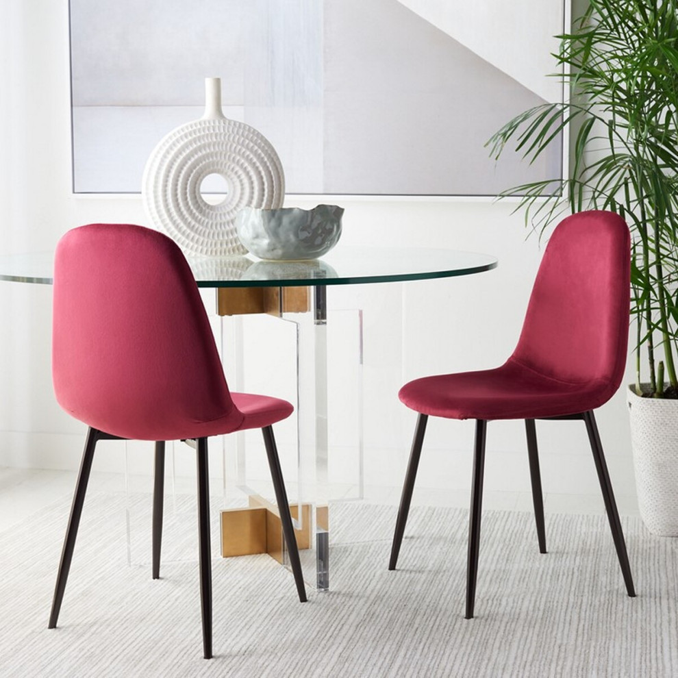 Vonda Dining Chair  Set of 2  Magenta/Brown   Midcentury   Dining Chairs   by Rustic Home Furniture Deco  Houzz