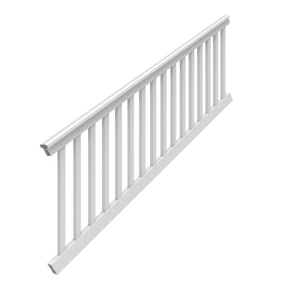 Veranda T-Rail 8 ft. x 36 in. (Actual Size: 91-34 L x 34-115 in. H) Vinyl Railing Stair Kit 73045540