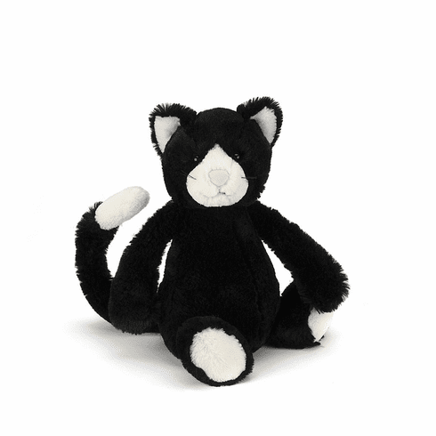 Bashful Black + White Cat - Medium 12 Inch by Jellycat