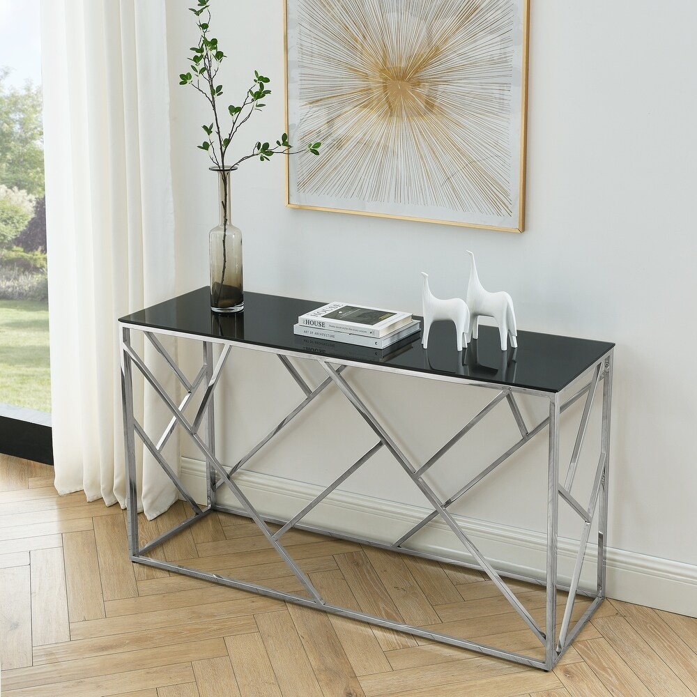 Modern Glass Console Table  55\