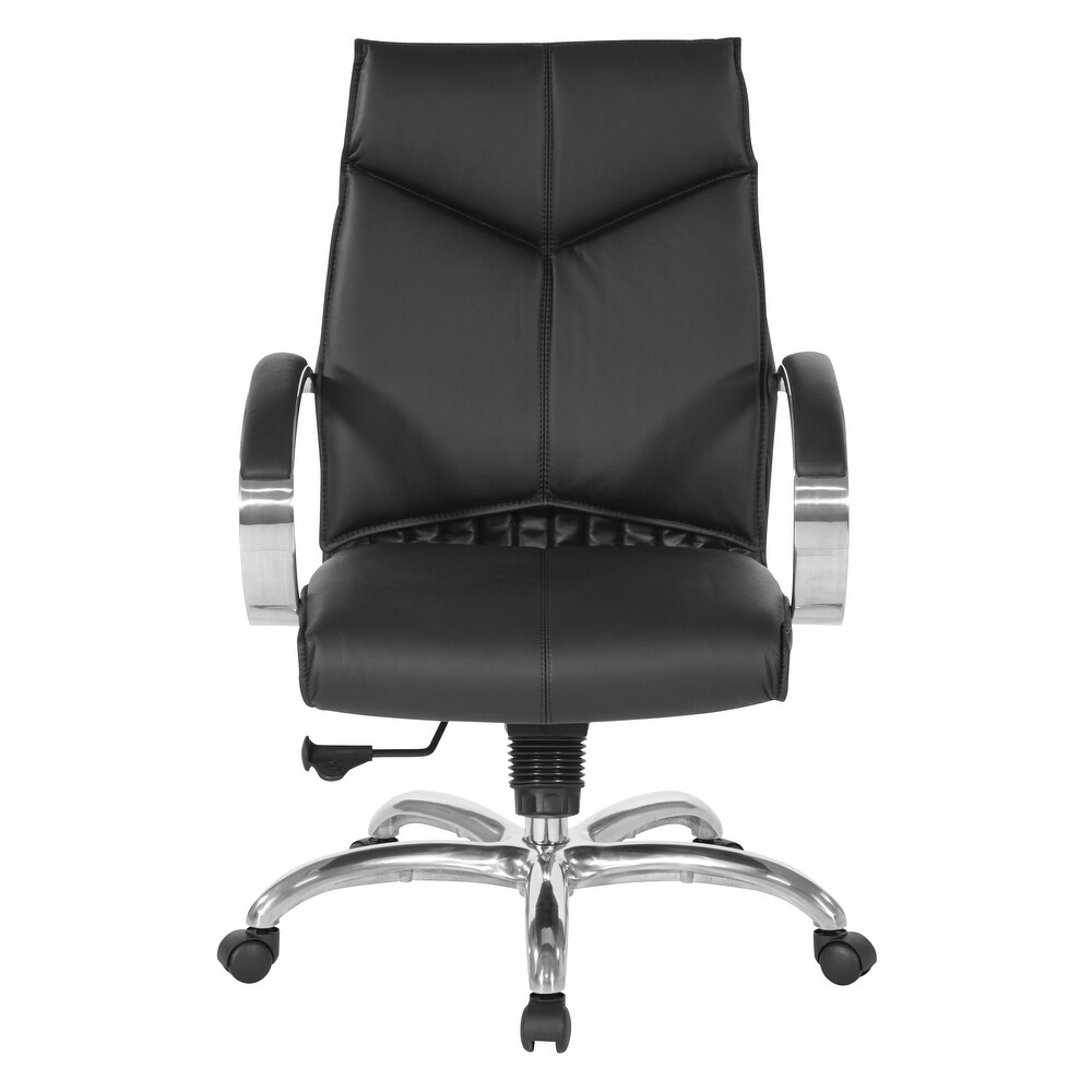 Deluxe Mid Back Executive Black Leather Chair