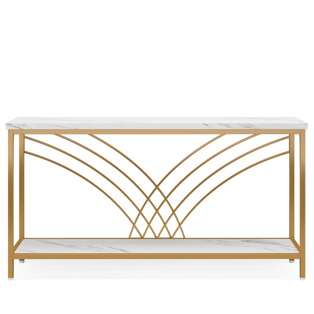 Faux Marble Long Console Table