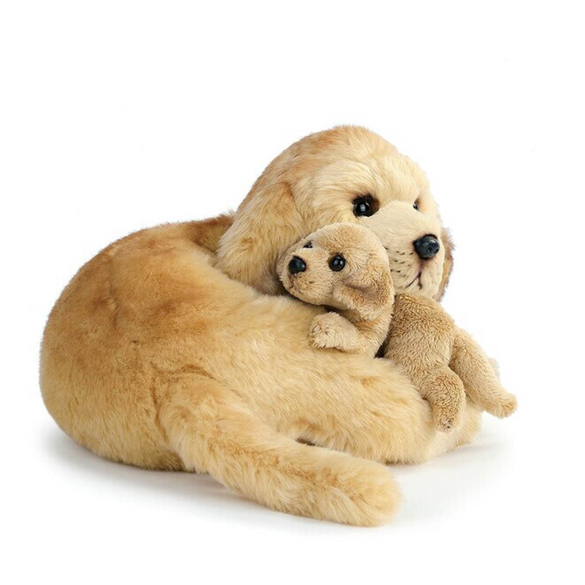 Demdaco Nat and Jules Yellow Lab and Puppy Plush Toy