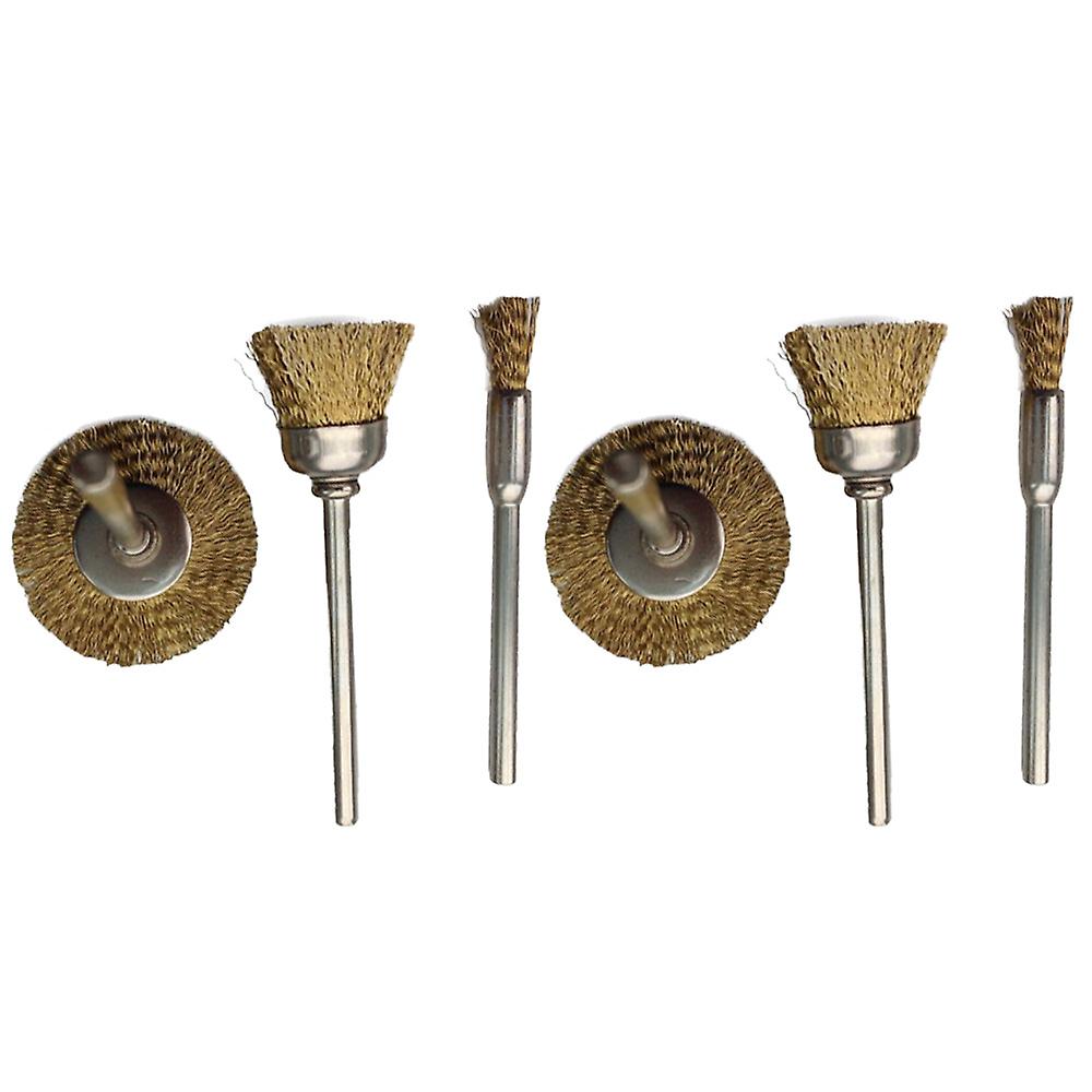 6pcs/set Wire Brushes Kit Bowl Type 15mm Straight Type 8mm T Type 22mm Power Tools Parts For Grinders Polisher