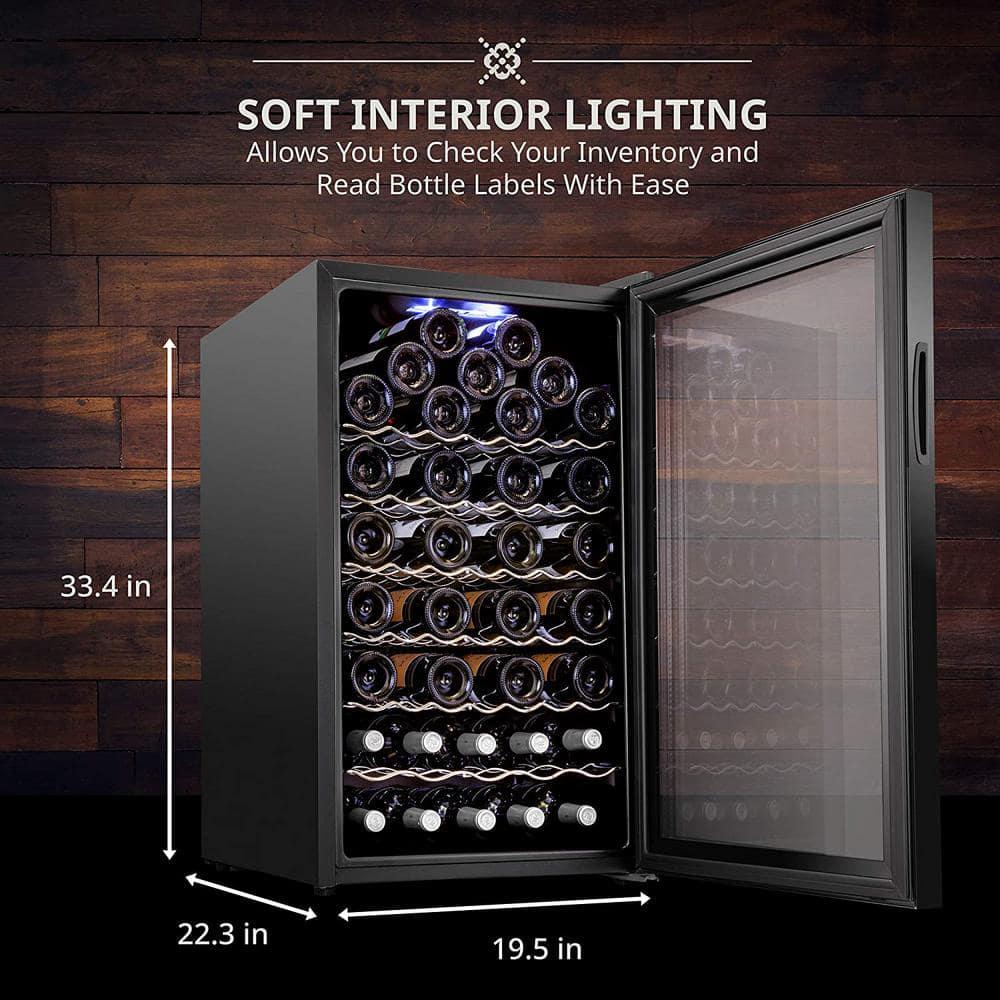 Ivation Wine Fridge with WiFi App Single Zone 51Bottles Free Standing Wine Cooler with Lock