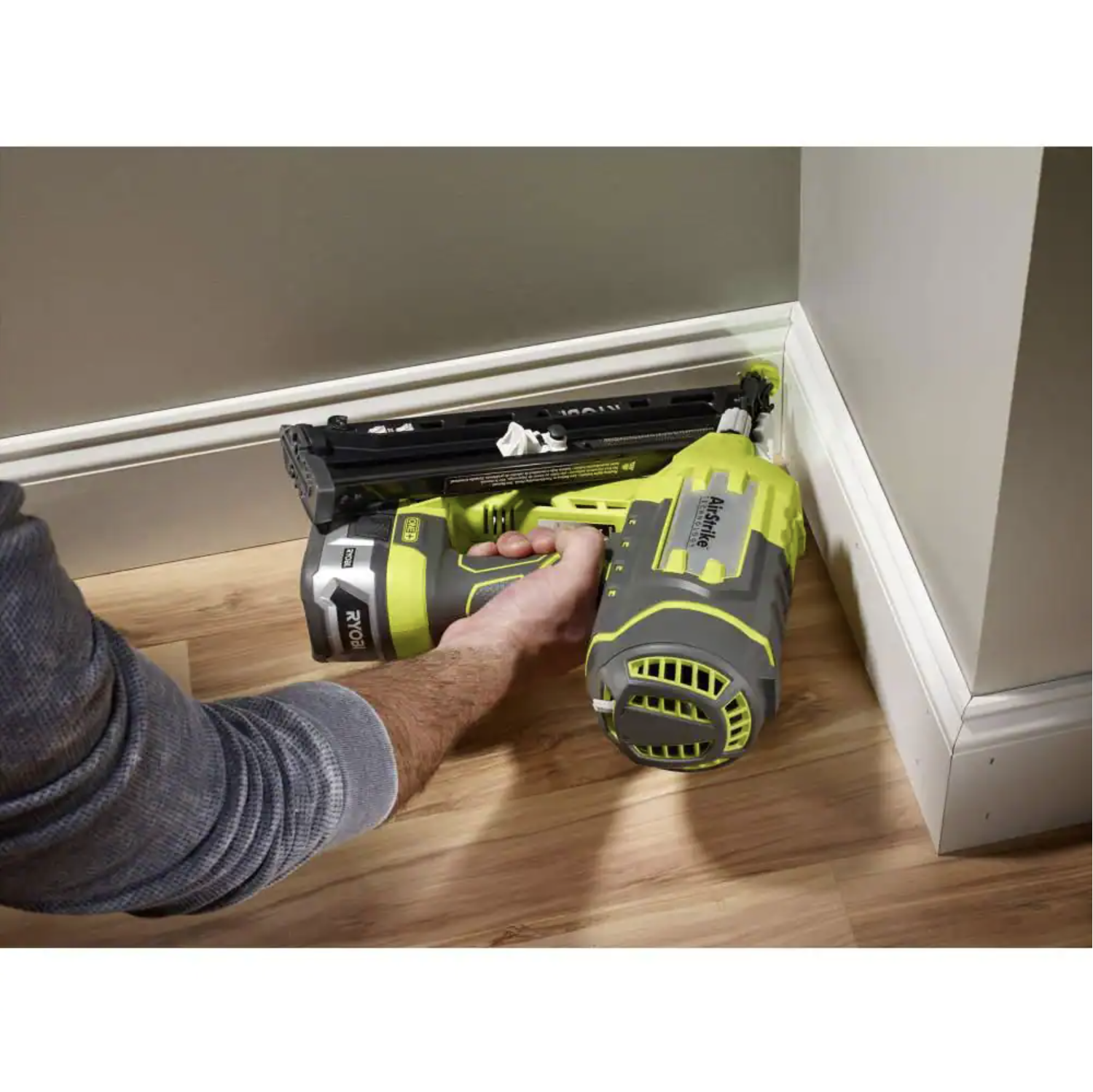 Ryobi ONE+ 18V Lithium-Ion Cordless AirStrike 15-Gauge Angled Finish Nailer (Tool Only) P330