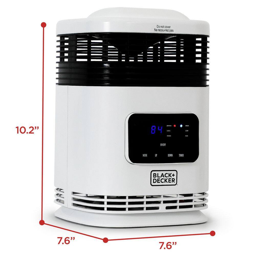 BLACK+DECKER 1500-Watt 360▲ Surround Compact Portable Electric Heater with Digital Display BH1607