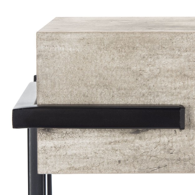 Jett Console Table Light Grey Faux Concrete black Safavieh