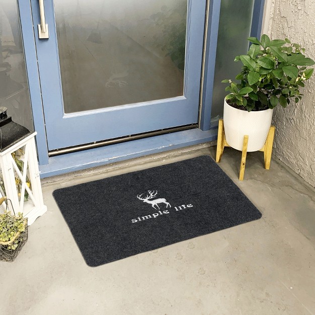 Unique Bargains Non slip Rubber Backing Indoor Outdoor Doormats