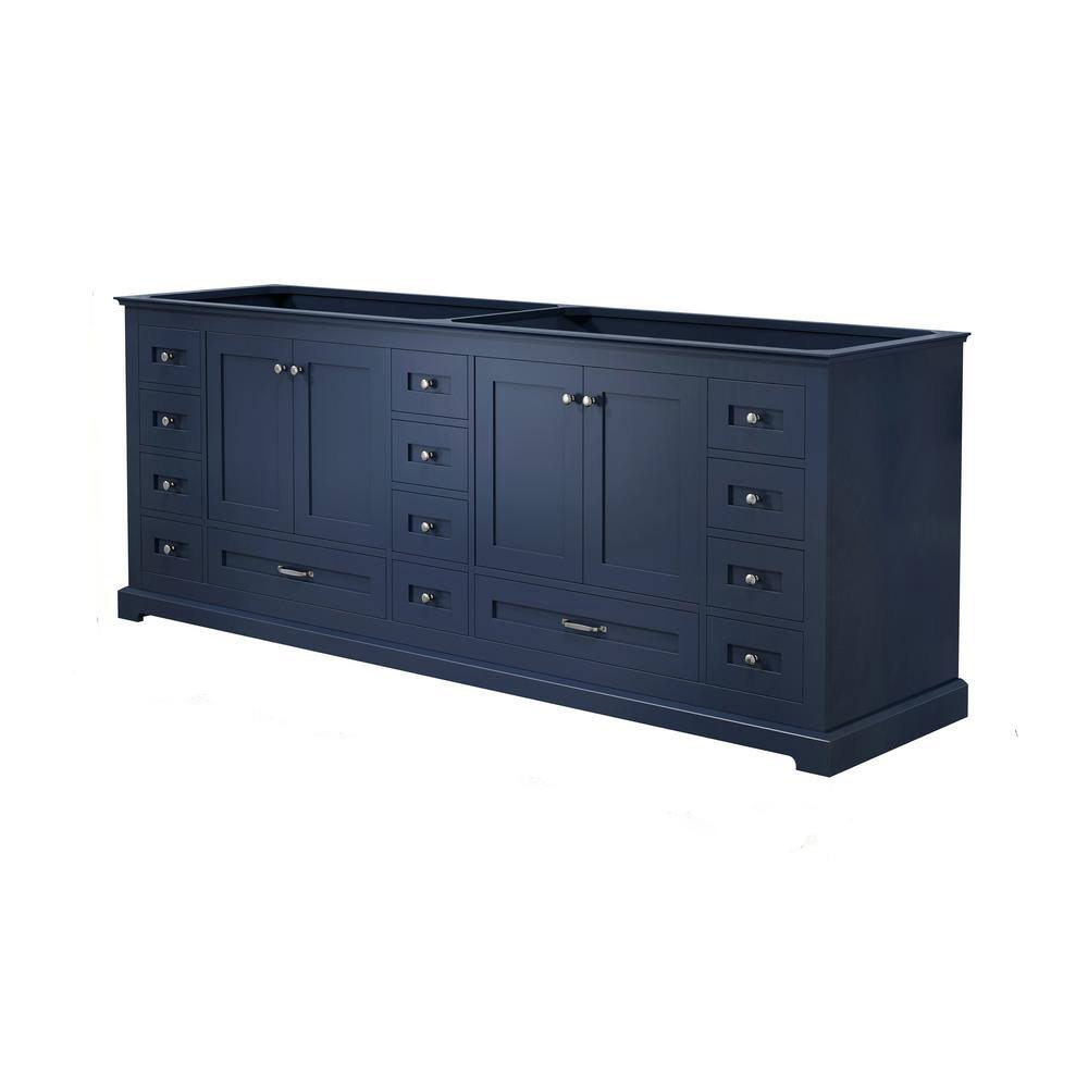 Lexora Dukes 84 in. W x 22 in. D Navy Blue Double Bath Vanity without Top LD342284DE00000