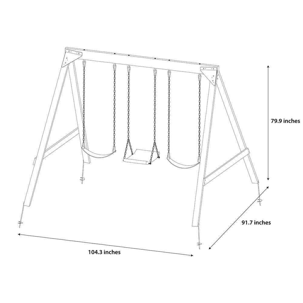 SPORTSPOWER Brighton Wooden Swing Set WP-728