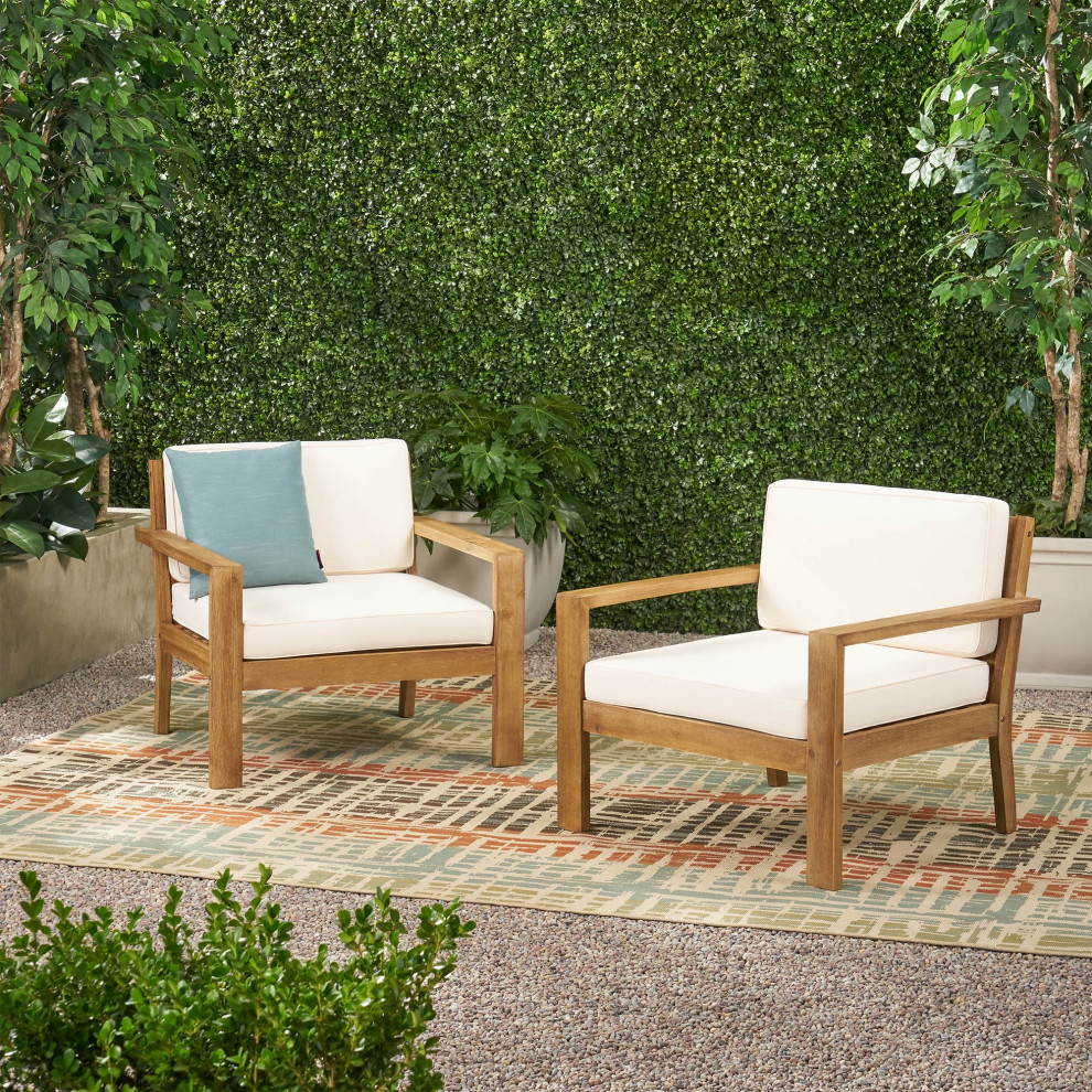 2 Pack Patio Chair  Water Resistant Cushions   Transitional   Outdoor Lounge Chairs   by Declusia  Houzz